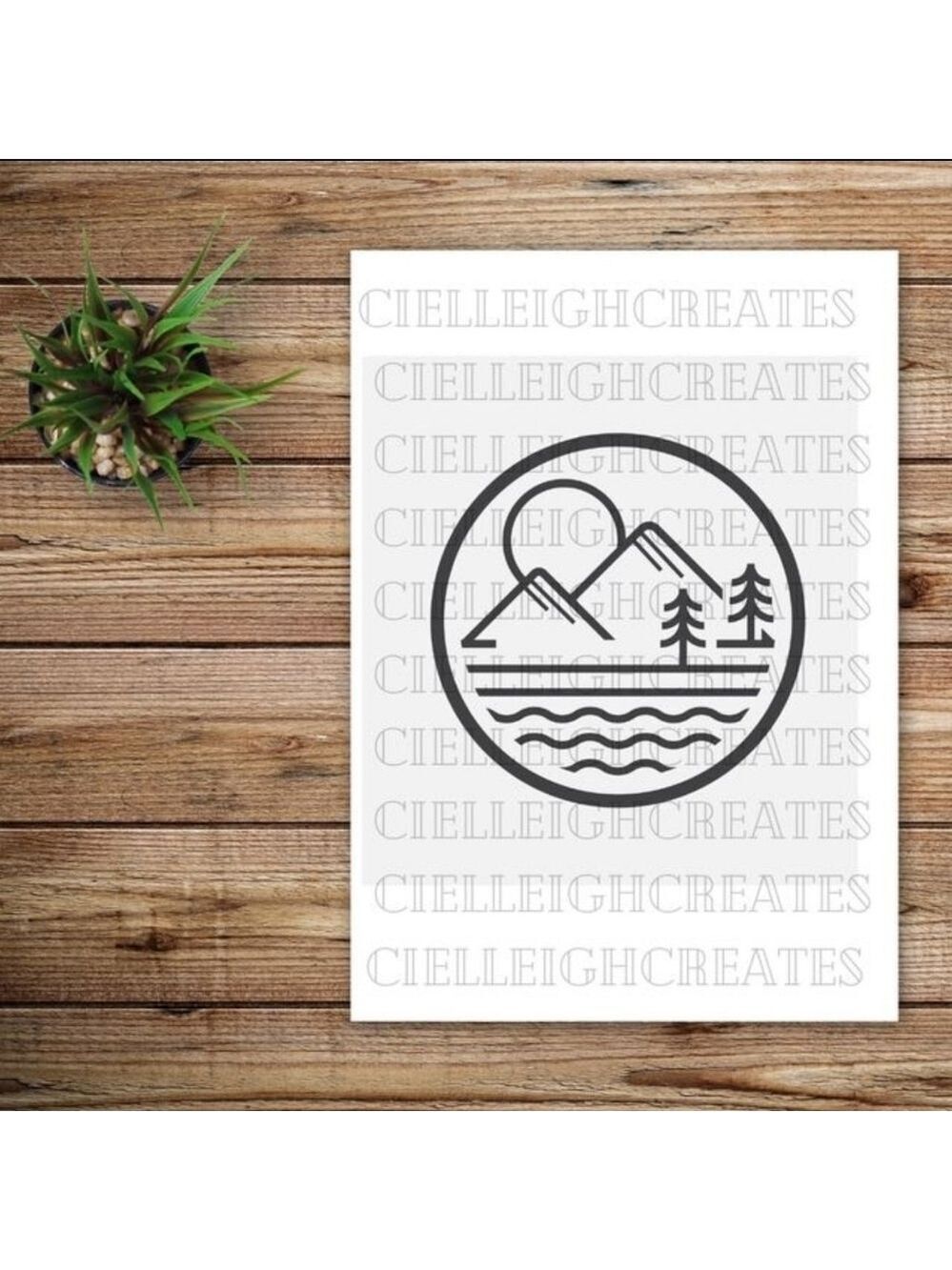 *2 for $20* Sun, mountains, Trees, water vinyl decal Sticker Handcrafted